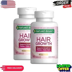 Nature’s Bounty Hair Growth 90 Caps 1 Daily Supports Strong Healthy-Pack of 2