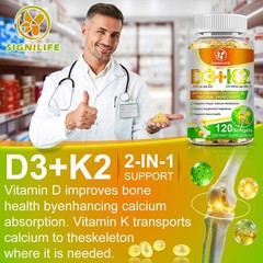 (2 Bottles) Vitamin K2 (MK7) D3 Supplement, BioPerine Capsules, Immune