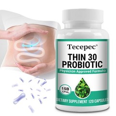 Thin 30 Probiotic 15 Billion Cfus Digestive Support Weight Management 120 Pills