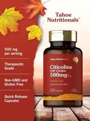 Citicoline 500mg | 120 Capsules | CDP Choline Supplement | by Tahoe Nutritionals