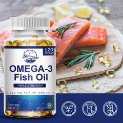 2PACKS Omega 3 Fish Oil Capsules 3x Strength 3600mg EPA & DHA, Highest Potency