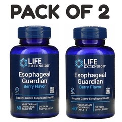 Life Extension Esophageal Guardian – Berry – 60 Chewable Tablets – Pack of 2