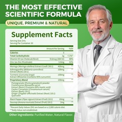 Moringa Drops with Ashwagandha Turmeric Quercetin, Lipsomal 98% Absorption Vegan