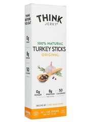 Think Jerky AllNatural Turkey Sticks, Gluten and Sugar Free, No Nitrates, Ket…