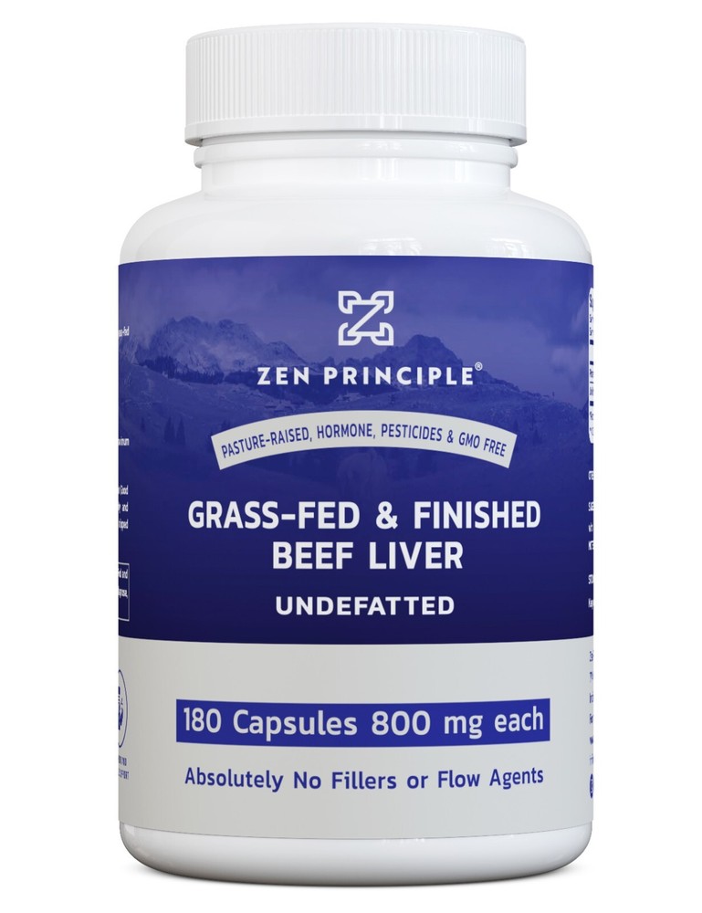 Ultra-Pure Desiccated Beef Liver Capsules, Grass-Fed, Cows. No GMO or Hormones.