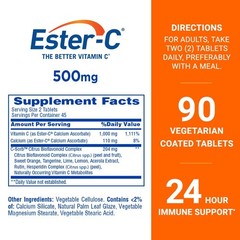 Ester-C 500 mg 24 Hour Vitamin C Tablets for Immune 90 Count (Pack of 1)