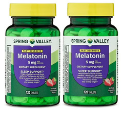 Spring Valley Fast-Dissolve Melatonin Dietary Supplement 5 Mg 120 Count (Pack-2)