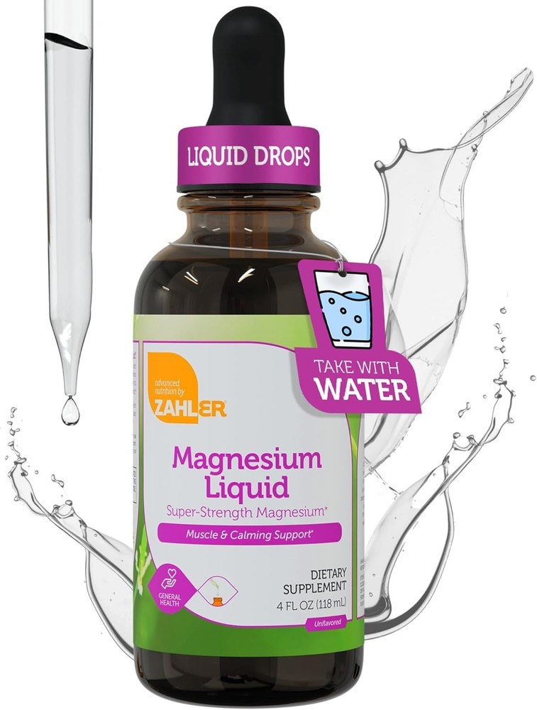 TWO PACK – Zahler Magnesium Liquid Drops Super Strength – 4 fl oz – 10/2027