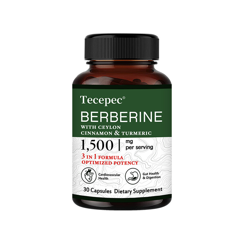 Berberine plus Ceylon Cinnamon and Turmeric – 97% Berberine HCL – Herbal Caps…