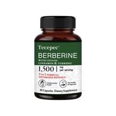 Berberine plus Ceylon Cinnamon and Turmeric – 97% Berberine HCL – Herbal Caps…