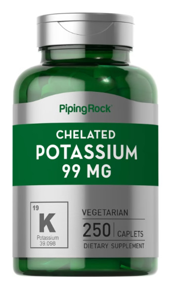 Chelated Potassium (Gluconate) 99 mg, 250 Caplets