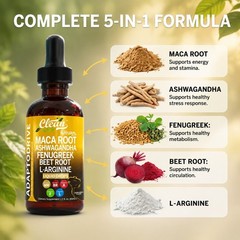 Clean Nutra Root Maca Liquid Drops Herbal Blend Health Support for Men Women