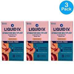 Liquid I.V. Sugar-Free White Peach Electrolyte Sticks 3 Pack New Exp 03-09-2027