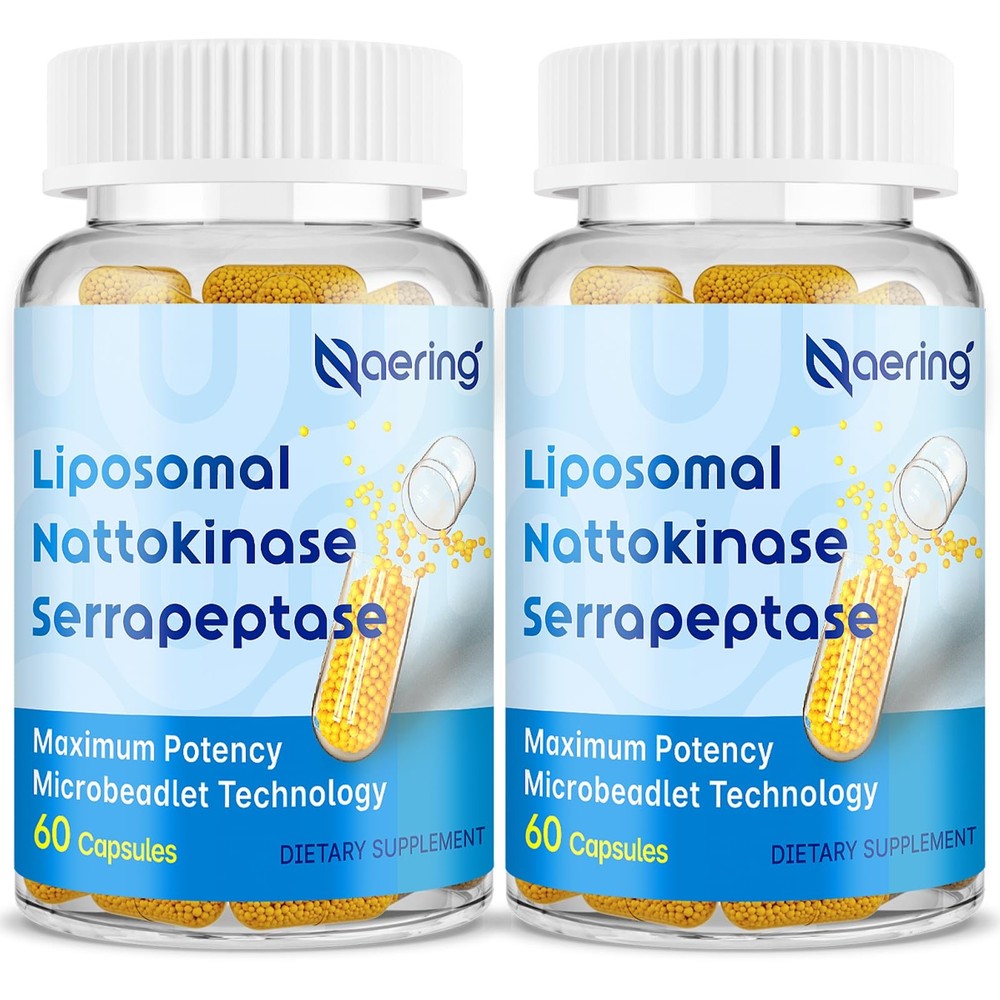 Liposomal Nattokinase 12,000 FU Serrapeptase 360,000 SPU Enzyme Supplement