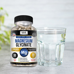 Magnesium Glycinate 183 MG Chelated RLS Improved Sleep, Stress & Anxiety Relief