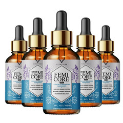 (5 Pack) Femi Core Drops Fast Absorbing Herbal Wellness Formula 60ml