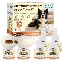 Dog Pheromones Calming Diffuser to Calm Dogs 6 IN 1 Kit (2 Diffusers+4 Refill…