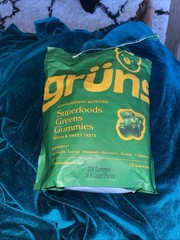 Gruns Adults Super Greens Gummies, Superfood Gummy Bears 26 Packs