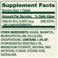 Spring Valley Extra Strength Vitamin B12 Metabolism 5000 mcg, 45 Count