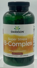 Swanson Super Stress B-Complex 240 Caps Energy Heart Nervous System EXP 12/26