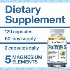 Magnesio Complex Supplement Skin Hair Nail Brain Immune Vitality 30-120 Softgels
