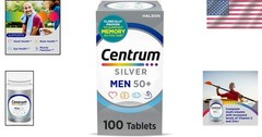 Silver Multivitamin for Men 50 Plus – Supports Memory & Heart Health – 100 Ct