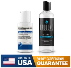 Endowmax Oil (2.oz) + Eroluve (8.oz) Bundle – L Arginine-Male Enhancer-Lubricant