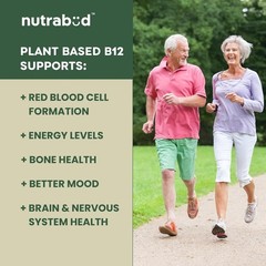 Nutrabud Organics Plant Based Vitamin B12 Supplement for Men Women 120 Capsules