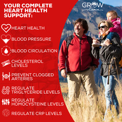 Heart Health & Blood Pressure Supplement 90 Caps Snap Coq10/Hawthorn/Pomegranate