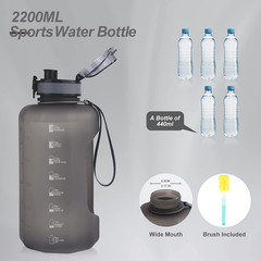 74oz Water Bottle with Handle Half Gallon BPA-Free Sports Jug for Gym Hiking Tra