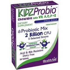 KidzProbio Probiotic Mix 30 Chewable Tablets Blackcurrant Flavor
