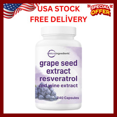 Grape Seed Extract 36,000mg Equivalent, 240 Capsules | Antioxidant Blend with Re