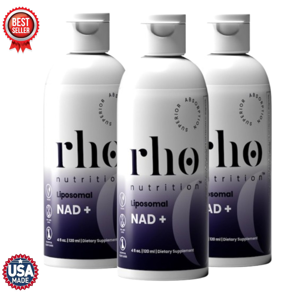 Rho Nutrition Liposomal NAD+ 4 fl oz Ultra-High Absorption Liquid Supplement 3PK