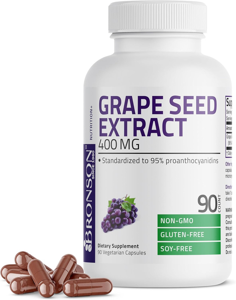 Bronson Grape Seed Extract 400 Mg, Standardized 95% Proanthocyanidins, Capsules