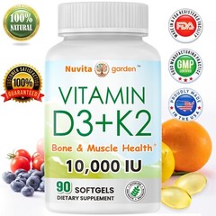 10,000 IU Vitamin D3 + 200mcg K2 MK7 – Support Immune & Bone Health