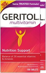 2 Packs Geritol Vitamins Multivitamin & Mineral Supplement 100 Tablets Each
