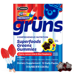NEW Grüns Firecracker Low Sugar Greens Gummies 12 Servings No Import Fee!!!