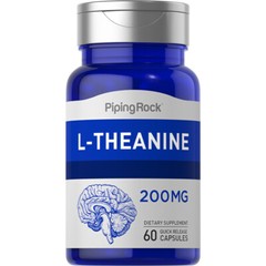 L-Theanine 200mg | 60 Capsules | Non-GMO Supplement | by Piping Rock