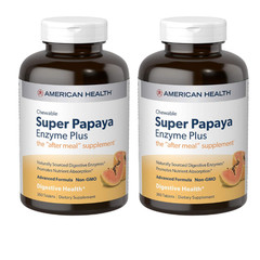 American Health Chewable Super Papaya Enzyme Plus 360 tabs PACK OF 2