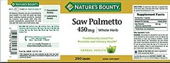 Nature’s Bounty Saw Palmetto 450 mg Capsules 250 ea 250 Count (Pack of 2)