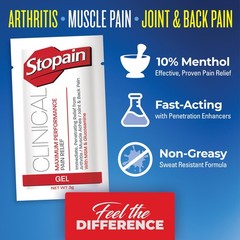 Stopain Pain Relief Clinical Gel Packets, Made in USA, Maximum Performance Pa…