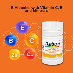 4 x 60 Tablets CENTRUM ENERGY B-Vitamin and Minerals Vitamin E & C Boost Energy