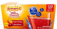 Emergen-C Crystals Orange Cherry 1000mg Vitamin C 120 Count