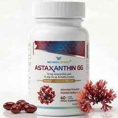 Astaxanthin 12mg Supplement – AstaREAL™ Sourced from Microalgae with GGGold® …
