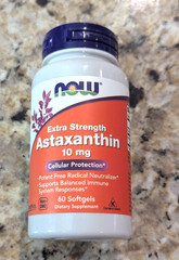 NOW Foods Astaxanthin Extra Strength 10mg Cellular Protect 60 softgels exp:03/29