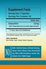 Astaxanthin Capsules – 12mg – 60 Count = Top Quality Caps