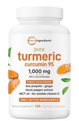 Pure Turmeric Curcumin Supplement 1000mg 95% Curcuminoids 120 Veggie Caps US