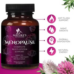 Menopause Support Supplement Highest Potency 1256mg Hot Flash Relief for Women