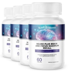 Brain Booster Super Nootropic Supplement Focus, Energy, Memory, Clarity – 4 pack