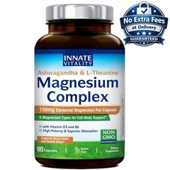 Magnesium Complex with Vitamin D3, B6, Ashwagandha & L-Theanine 90 Capsules
